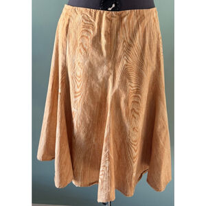 Women's Isaac Mizrahi for Target Tan Brown Wood Grain A-Line Skirt Plus 14